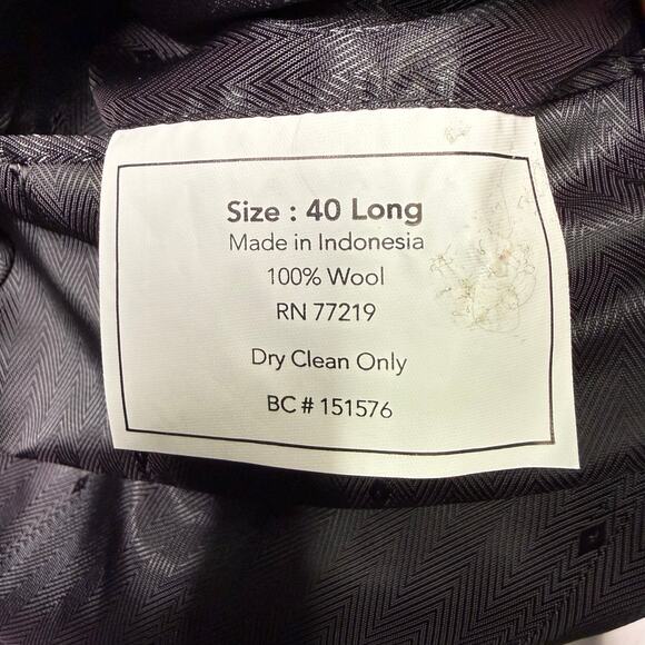 Joseph & Feiss wool suit Dark Charcoal Multi Pinstripe  Mens Size 40 long NWT - Picture 2 of 15